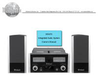 McIntosh MXA-70 - Owners manual